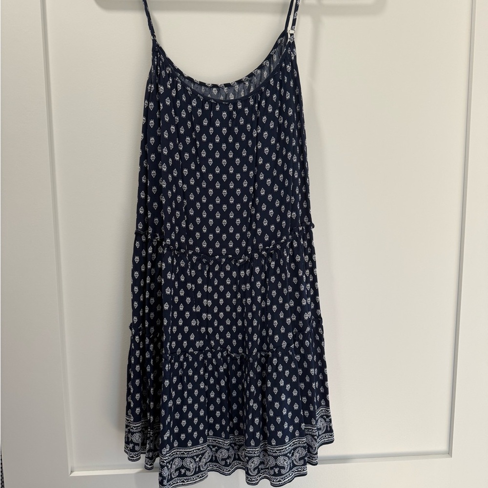 Gianni Bini Navy and White Patterned Dress